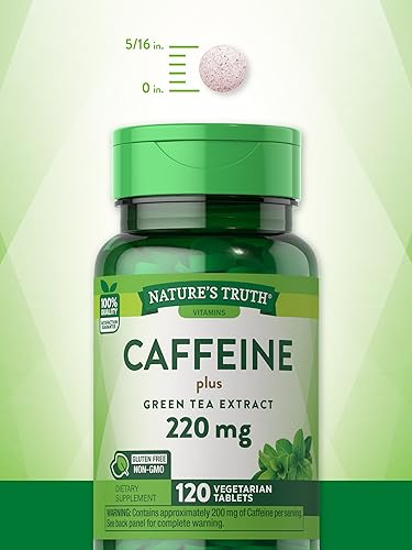 Caffeine Pills | 220mg | 120 Count | with Green Tea Extract | Vegetarian, Non-GMO & Gluten Nature's TruthBuy Supplements Australia