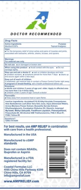 AMP RELIEF Cream - 4oz - All Natural Topical Pain Cream with Arnica, Boswellia, Eucalyptus and Menthol AMP RELIEFBuy Supplements Australia