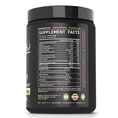 Enhanced Electrolyte Powder (Strawberry Kiwi | 90ct.) Sugar Free + BCAA, B-Vitamins Zeal NaturalsBuy Supplements Australia
