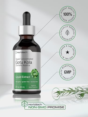 Gotu Kola Extract | 2 fl oz | Alcohol Free | Super Concentrated Liquid Herb Supplement HorbäachBuy Supplements Australia