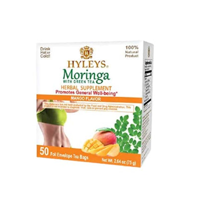 Hyleys Tea Moringa Oleifera with Mango Flavor - 50 Tea Bags (6 Pack - 300 Tea Bags total) (Miracle Tree Tea) HYLEYSBuy Supplements Australia
