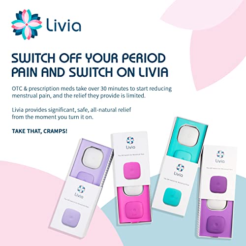 Livia Menstrual Pain Relief Device, Purple - The Off Switch for Period Pain - Portable Unit with Stick LiviaBuy Supplements Australia