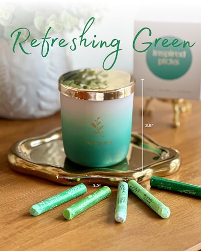 Inspired Picks Refreshing Green Candle – Wood Sage & Sea Salt w/Gold Stemmed Leaves Symbol Inspired PicksBuy Supplements Australia