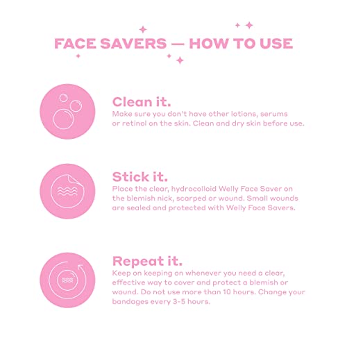 Welly Bandages - Face Savers, Hydrocolloid Acne Blemish Patch, Adhesive, Small Spot Shape WellyBuy Supplements Australia