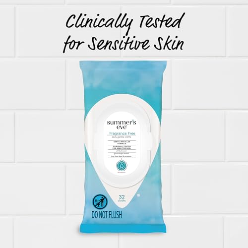 Summer's Eve Fragrance Free Gentle Daily Feminine Wipes, Removes Odor, pH balanced, 32 Count, 4 Pack Summer's EveBuy Supplements Australia
