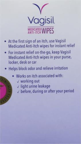Vagisil Anti-Itch Medicated Feminine Intimate Wipes for Women, Maximum Strength, Gynecologist Tested VagisilBuy Supplements Australia