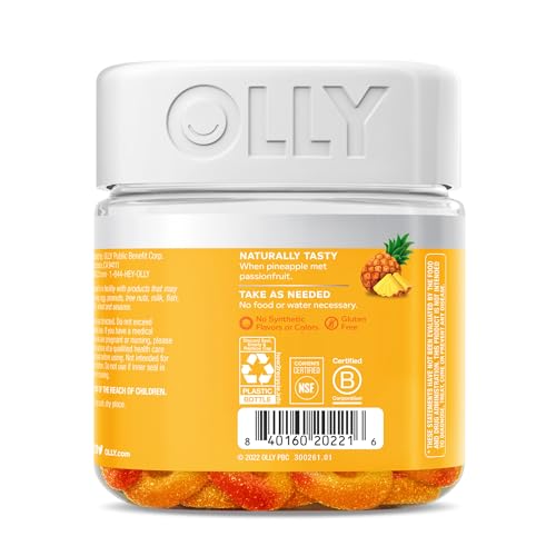 OLLY Post-Game Recover Workout Gummy Rings, Vitamin D, Turmeric, Electrolytes, Pineapple OLLYBuy Supplements Australia