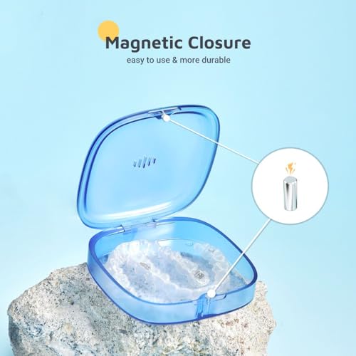 Slim Transparent Aligner Case with Magnetic Closure, Small Compact Retainer Holder Fits MaobuliBuy Supplements Australia