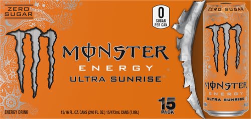 Monster Energy Ultra Sunrise, Sugar Free Energy Drink, 16 Fl Oz (Pack of 15) Monster EnergyBuy Supplements Australia