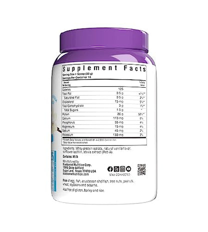 Bluebonnet Nutrition Whey Protein Isolate Powder, 14 Serving, Vanilla, 1 lb BluebonnetBuy Supplements Australia