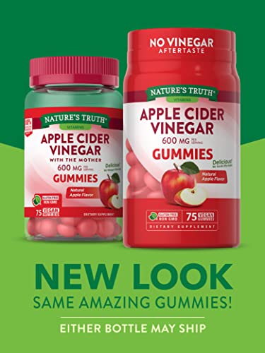 Nature's Truth Apple Cider Vinegar Gummies | 600 mg | 75 Gummies | Natural Apple Flavor Nature's TruthBuy Supplements Australia