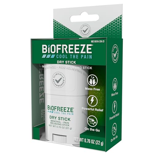 Biofreeze Dry Stick, Mess-Free Relief for Neck, Shoulder, Knee, Hip, Hand & Joint, Cooling Menthol Pain Relief Stick, Up to 100 Uses BiofreezeBuy Supplements Australia