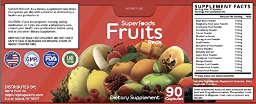 90 Capsules Each Bottle 540 Capsules superfoods Veggies Greens and Reds Fruits Triple Alpha PureBuy Supplements Australia