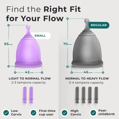 Ecoblossom Complete Menstrual Cup Kit - Small & Large Reusable Period Cups, Silicone Sterilizer EcoBlossomBuy Supplements Australia