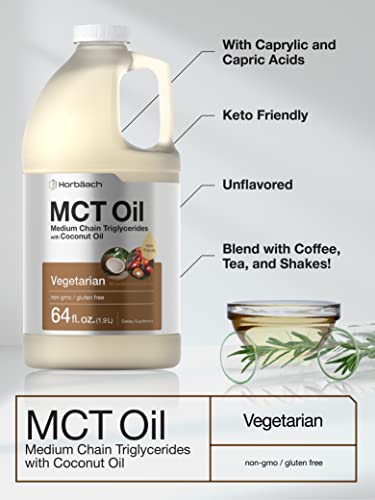 MCT Oil 64 oz | 100% Pure | Blends with Coffee, Tea, Juice and Liquids | Value Size Unflavo HorbäachBuy Supplements Australia