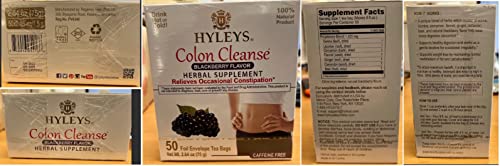 Hyleys Colon Cleanse Tea Blackberry Flavor - 50 Tea Bags (6 Pack - 300 Tea Bags Total) HYLEYSBuy Supplements Australia