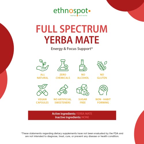 Full Spectrum Yerba Mate Capsules - Boosts Energy & Mental Focus - Supports Health EthnospotBuy Supplements Australia