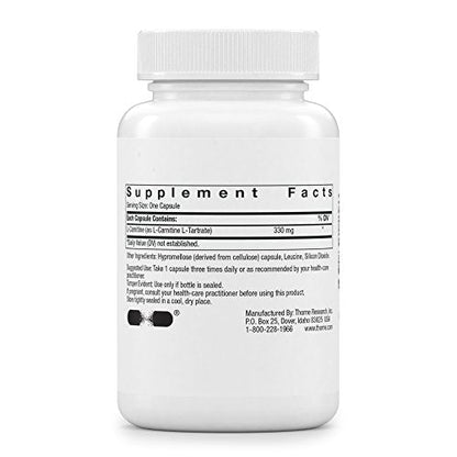 Thorne L-Carnitine - Amino Acid Supplement to Support Energy Production - 60 Capsules ThorneBuy Supplements Australia