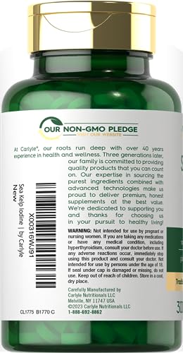Sea Kelp Iodine Supplement | 225mcg | 300 Tablets | Non-GMO, Gluten Free | Traditional CarlyleBuy Supplements Australia