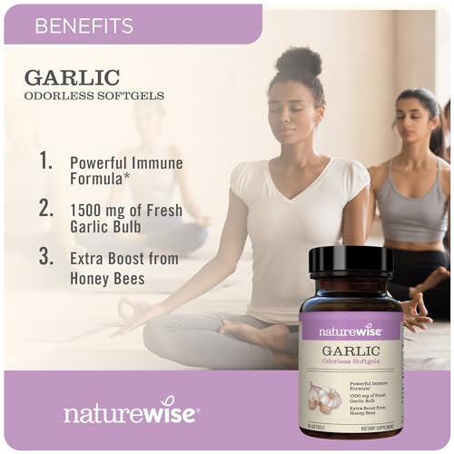 NatureWise Garlic Odorless Softgels 1500mg Support Teeth & Immune System Health NatureWiseBuy Supplements Australia
