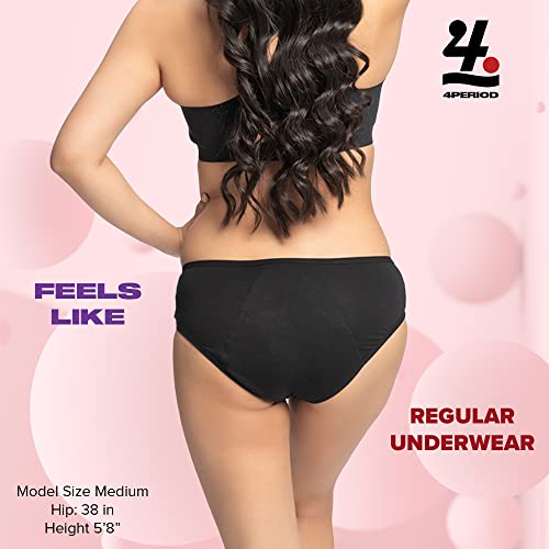 4period High Absorbency for Heavy Flow Period Panties; Leakproof, for Teens and Women (3 Black, X-Large) 4periodBuy Supplements Australia