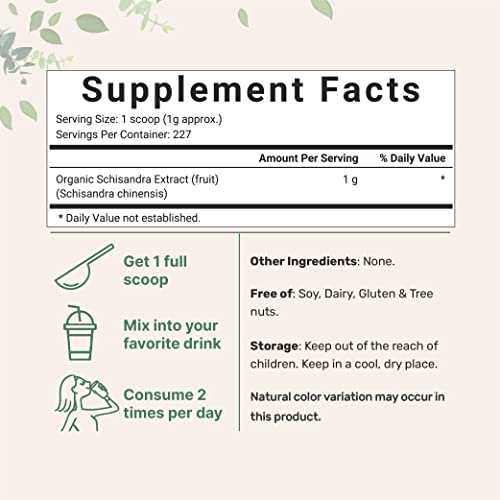 Organic Schisandra Extract Powder, 8 Ounce, Traditional Adaptogen and Filler Micro IngredientsBuy Supplements Australia
