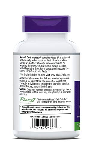 Natrol Carb Intercept with Phase 2 Carb Controller Capsules, White Kidney Bean Extract NatrolBuy Supplements Australia