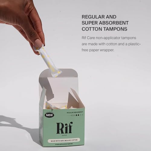 Rif Care Organic Cotton Non Applicator Tampons Regular Absorbency 18 Count Rif careBuy Supplements Australia