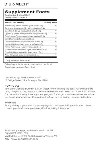 Gianluca Mech - Keto Compliant Diuretic Tonic with Drainage Function of Body Liquids GIANLUCA MECH SpABuy Supplements Australia