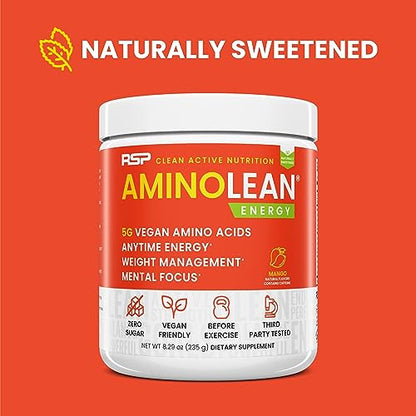 RSP Nutrition Mango Aminolean Amino Acid Supplement Powder, 8.29 OZ RSP NUTRITIONBuy Supplements Australia