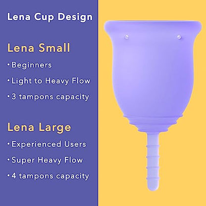 Lena Menstrual Cup | 12hr Reusable Period Silicone Soft Cup | Tampon and Pad Alternative LenaBuy Supplements Australia