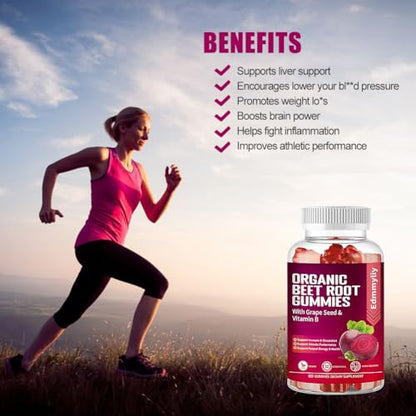 Organic Beet Root Gummies 1500mg for Men Women Beet Root for Athletic, Performance EdmmyliyBuy Supplements Australia
