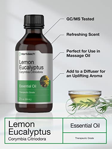 Lemon Eucalyptus Essential Oil | 2 oz | for Massage, Bath, Diffuser, DIY Projects & More HorbäachBuy Supplements Australia