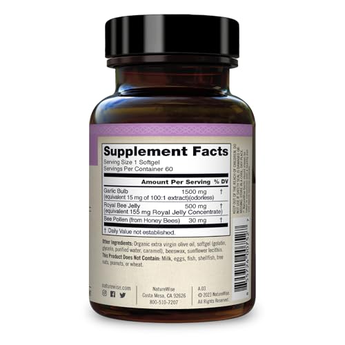 NatureWise Garlic Odorless Softgels 1500mg Support Teeth & Immune System Health NatureWiseBuy Supplements Australia