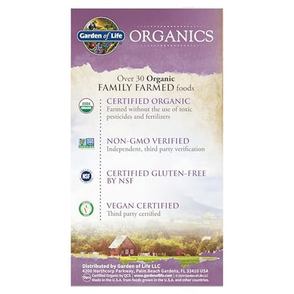 Garden of Life Organics Multivitamin for Women - Women's Once Daily Multi - Whole Food Multi with Iron, Biotin, Vegan Organic Womens Multivitamin for Health
