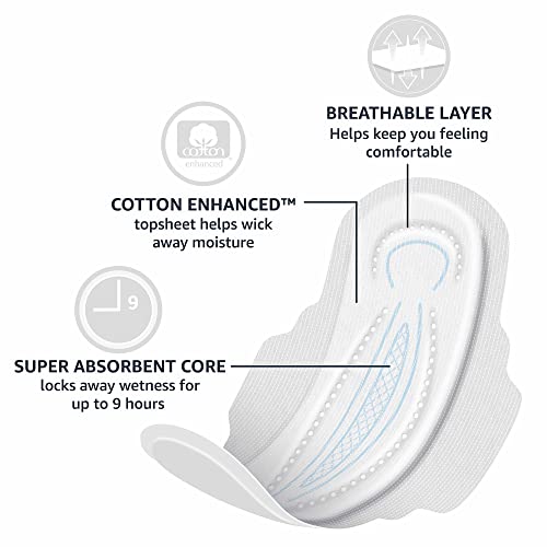 Amazon Basics Thick Maxi Pads with Flexi-Wings for Periods, Extra Heavy Overnight Absorbency Amazon BasicsBuy Supplements Australia