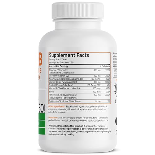Bronson Vitamin B 100 Complex High Potency Sustained Release (Vitamin B1, B2, B3, B6) BronsonBuy Supplements Australia