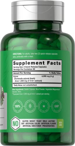 Arjuna Capsules 4000mg | 120 Count | Non-GMO, Gluten Free | from Arjuna Bark Herb HorbäachBuy Supplements Australia
