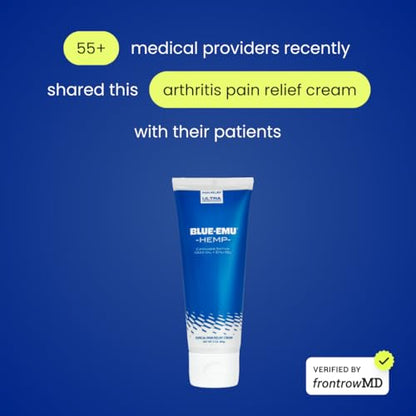 BLUE-EMU Ultra Hemp Arthritis Pain Relief Cream for Fast Joint & Muscle Relief, 3 Oz, 1 Pack BLUE-EMUBuy Supplements Australia