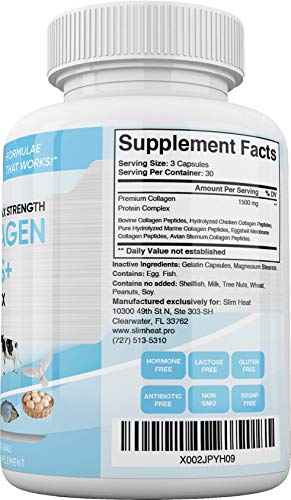 Slim Heat Multi Collagen Complex - Type I, II, III, V, X - Healthy Hair, Nails and Joints Slim HeatBuy Supplements Australia
