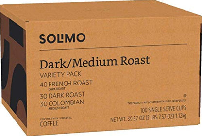 Amazon Brand - Solimo Coffee Pods, Assorted pack (French, Dark, Colombian) SolimoBuy Supplements Australia
