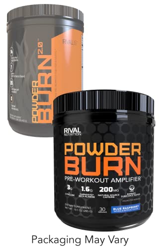 Rivalus Powder Burn 2.0 Pre Workout Supplement, Blue Raspberry, 0.89 Pounds RivalusBuy Supplements Australia