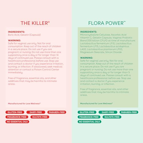 Love Wellness Womens Vaginal Suppository Duo, The Killer & Flora Power Love WellnessBuy Supplements Australia