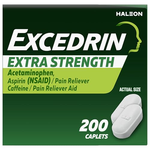 Excedrin Extra Strength Pain Relief Caplets for Headache Relief, Acetaminophen 250mg, Aspirin 250mg, Caffeine 65mg, Pain Reliever, 200 Count ExcedrinBuy Supplements Australia