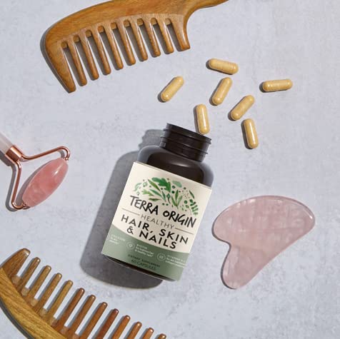 TERRA ORIGIN Healthy Hair, Skin and Nails Supplement | Collagen, Biotin, Horsetail & B-Complex | Supports Hair Strength, Skin Elasticity & Nail Growth | Vitamins for Women and Men | 60 Capsules TERRA ORIGINBuy Supplements Australia