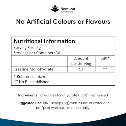 Creatine Monohydrate Powder 100% Pure Micronized Creatine - 150g Increased Absorption NEW LEAF PRODUCTSBuy Supplements Australia