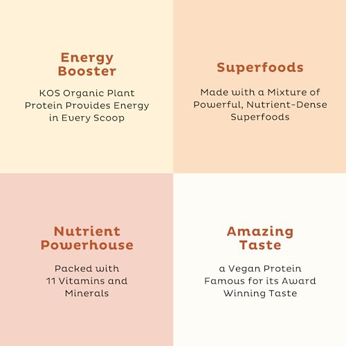 KOS Organic Vegan Protein Powder with 50mg Caffeine, Salted Caramel Coffee KOSBuy Supplements Australia