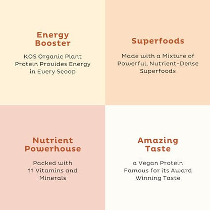 KOS Organic Vegan Protein Powder with 50mg Caffeine, Salted Caramel Coffee KOSBuy Supplements Australia