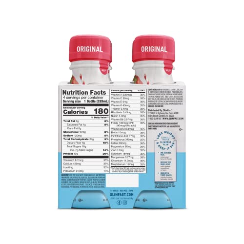 SlimFast Meal Replacement Shake, Original Strawberries & Cream, 10g of Ready to Drink Protein SlimFastBuy Supplements Australia