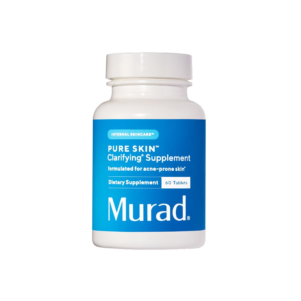 Murad Pure Skin Acne Supplements – 60 Tablets – Clear Skin Support with Blend of Vitamin A & B6, Zinc, Amino Acids, & Burdock Root – Promotes Healthy Skin, Oil Balance, Gut Health & Stress Relief MuradBuy Supplements Australia